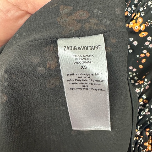 Zadig & Voltaire Roza Spark Flowers Mock Neck Mini Dress Sz XS - Picture 14 of 16